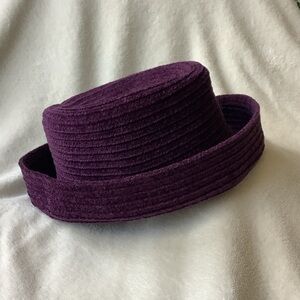 Womens Purple Chenille Rolled Brim or Bucket Hat, NWOT